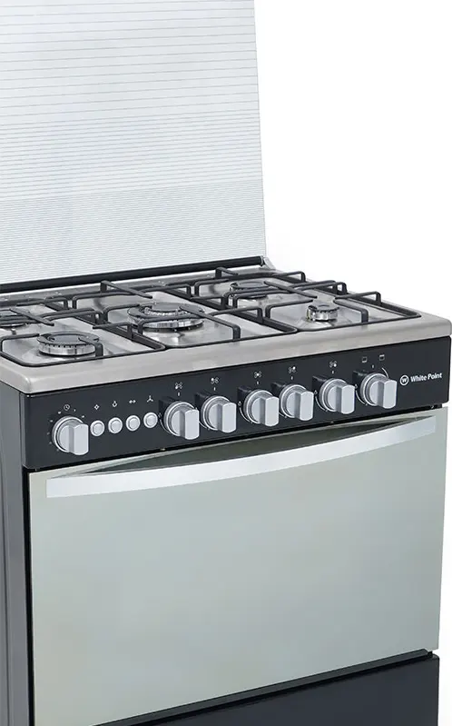 بوتاجاز وايت بوينت ، 60x 80سم،5 شعلة ، سلفرx  أسود، WPGC8060BXTAN