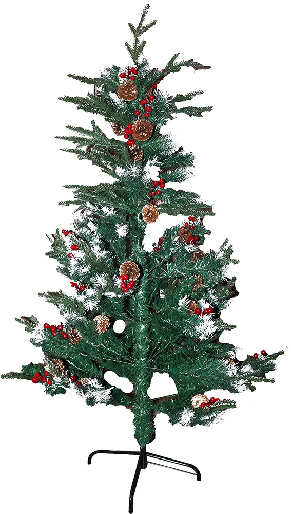 شجرة كريسماس اصطناعية مع كرات حمراء و 4 أرجل معدنية - YS150PH