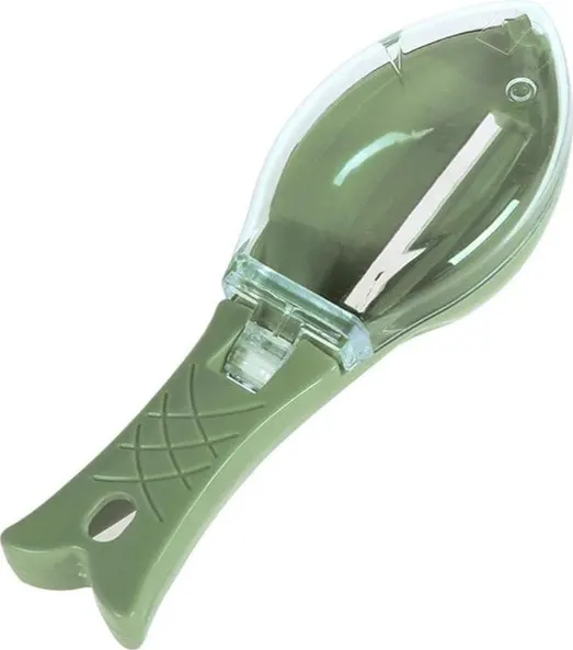 Peeler for removing fish scales, easy to use and clean - green