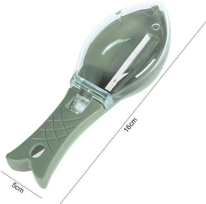 Peeler for removing fish scales, easy to use and clean - green