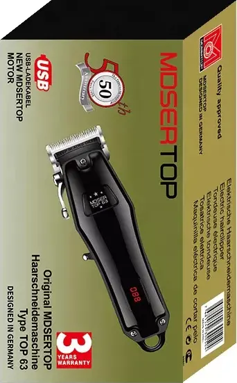 Mdsertop Electric Hair Clipper for men, Rechargeable, Black, 63