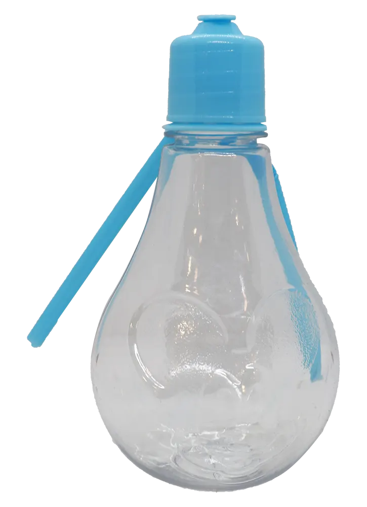 زجاجة  مياه بلاستيك بالشاليموه غطاء لف - شفاف