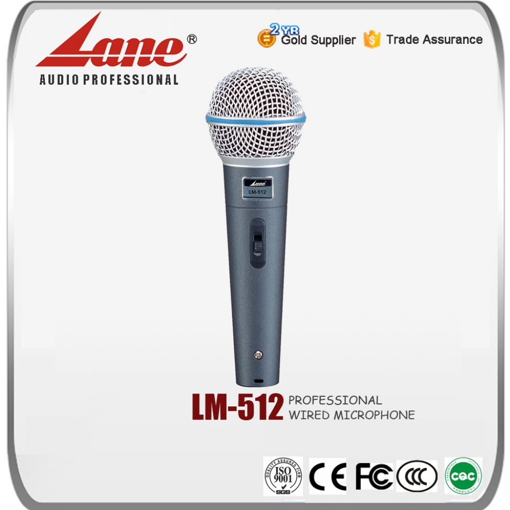 Lane Wired Dynamic Handheld Microphone, Gray, LM-512