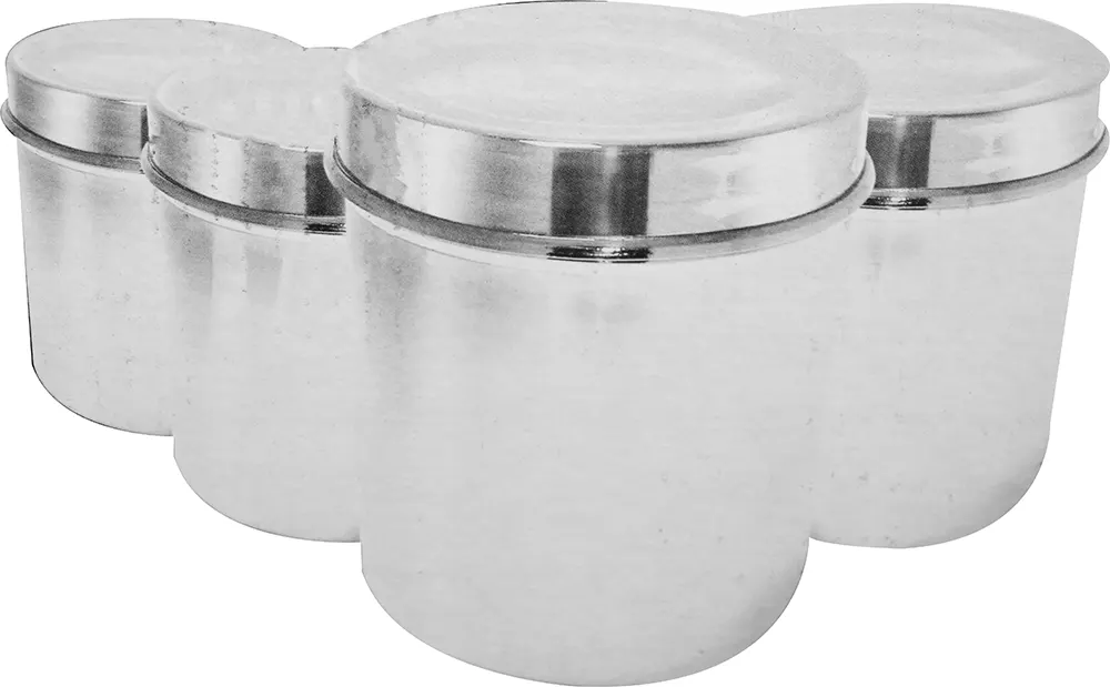 Abboud spice set consisting of 4 round stainless steel pieces - silver