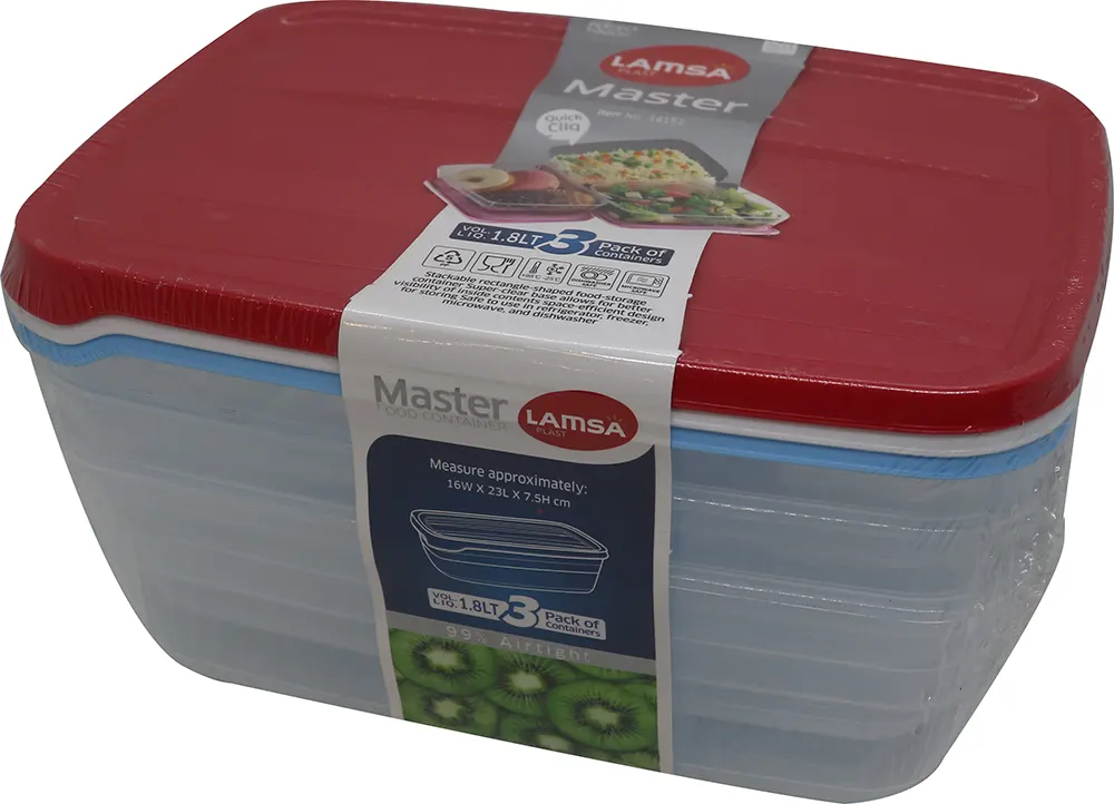 طقم ثلاجة مكون من 3  قطع من لمسة - شفاف