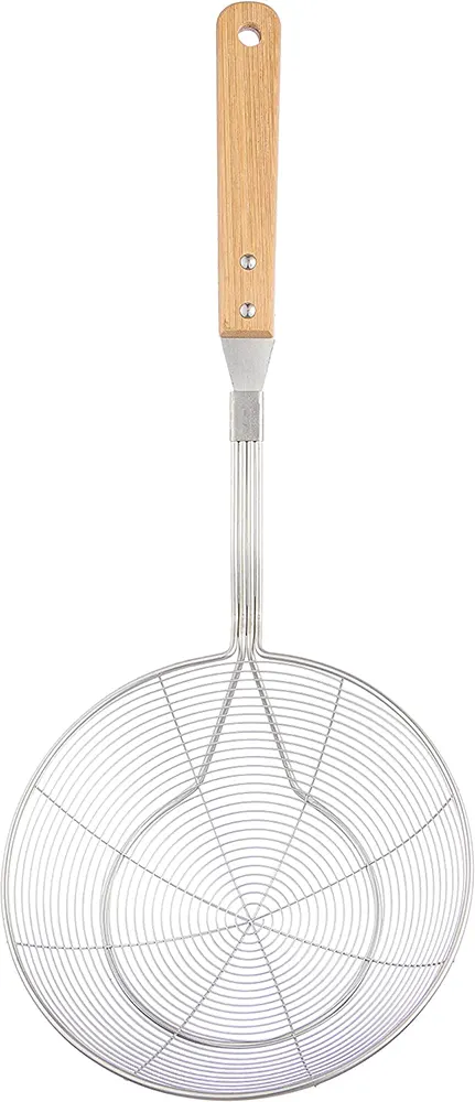 Stainless steel falafel with a wooden handle, size 3 - beige