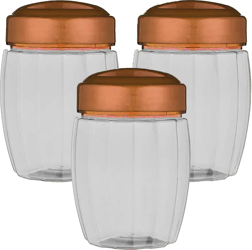 طقم توابل  لمسة مكون من 3  قطع بلاستيك دائري - شفاف