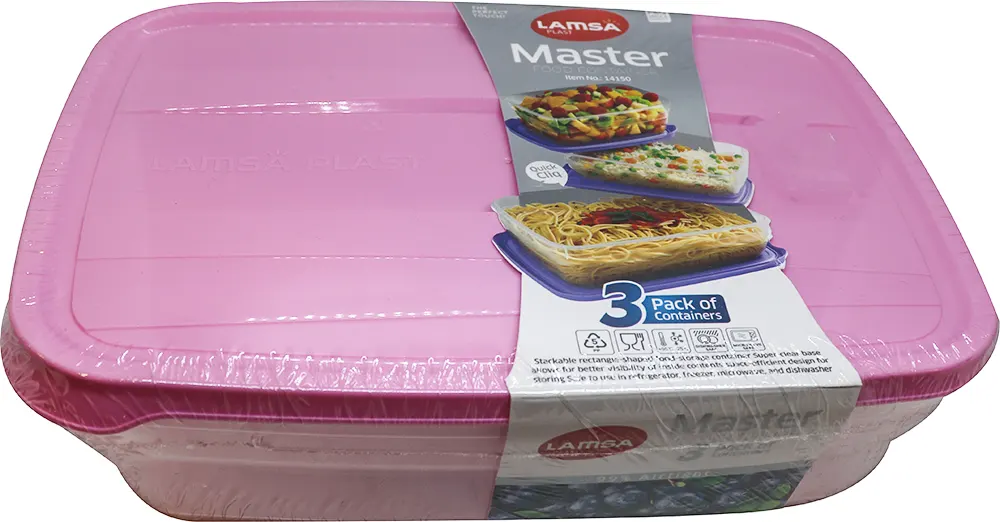 طقم ثلاجة مكون من 3  قطع من لمسة - شفاف