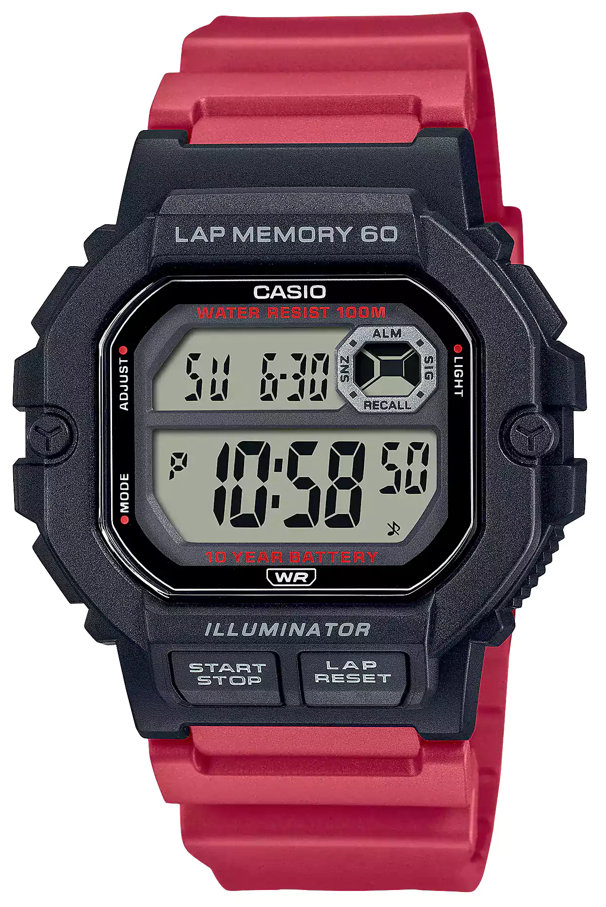 Casio Wrist Watch for Men WS-1400H-4AVDF- Red