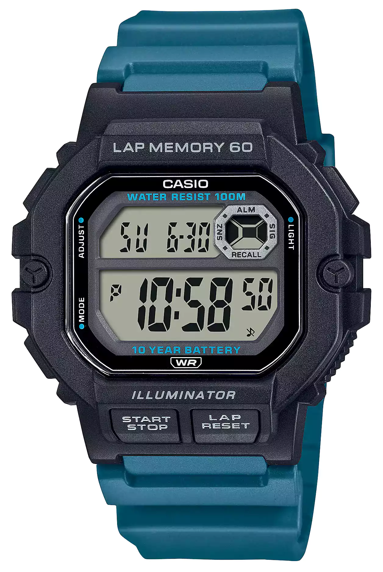Casio Men's Watch, Digital, Water Resistant, blue, WS-1400H-3AVDF