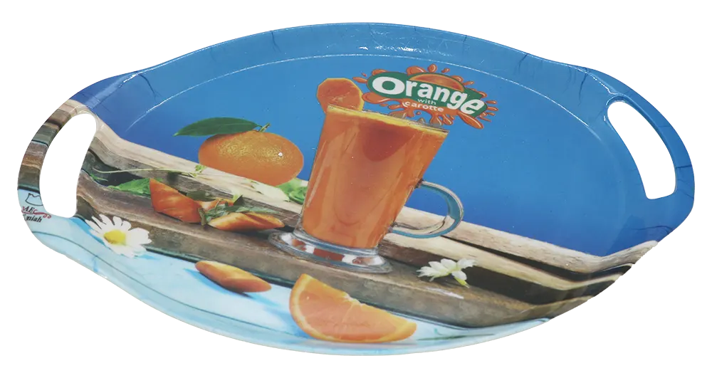 صينية تقديم فطار بيضاوي بلاستيك - أزرق