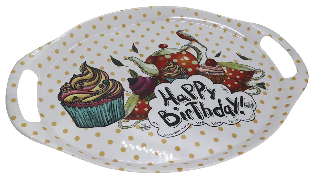 صينية تقديم فطار بيضاوي بلاستيك - أبيض