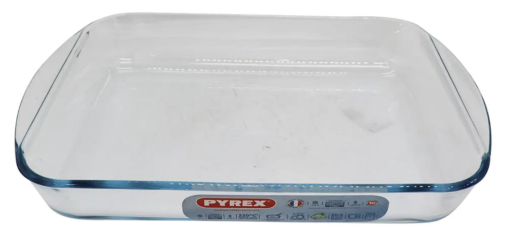 طقم طواجن بيركس مستطيل اوبتيموم مقاس 35 - شفاف