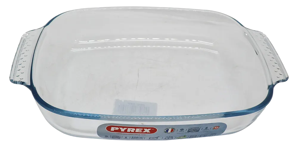 طقم طواجن بيركس مستطيل اوبتيموم مقاس 31 - شفاف