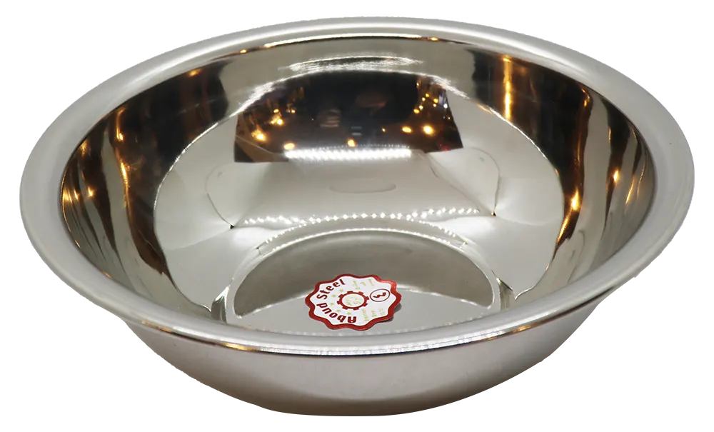 بولة استانلس دائرية من عبود، مقاس 4، سادة، فضي