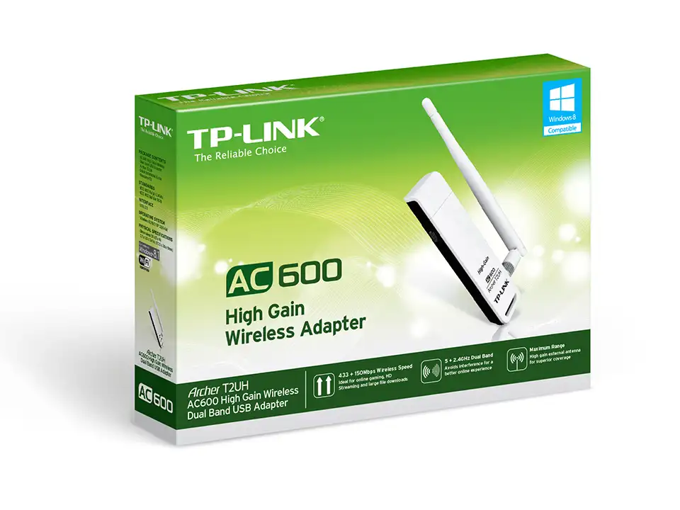 TP-Link AC600 Wireless USB Adapter, 150+433Mbps Speeds, Archer T2UH