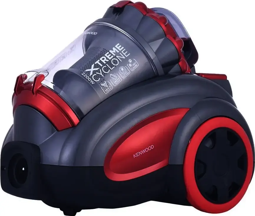 مكنسة كينود 2200 وات، 3.5 لتر، بدون كيس، احمر*اسود، VBP80