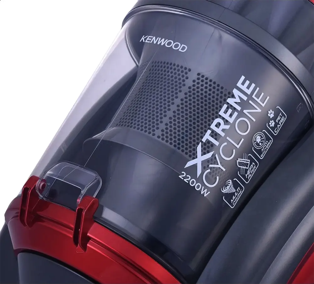 مكنسة كينود 2200 وات، 3.5 لتر، بدون كيس، احمر*اسود، VBP80