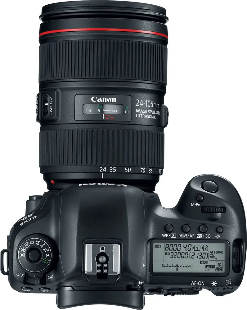 كاميرا تصوير دي إس إل آر كانون إي أو إس 5  دي، عدسة 24-105 مللي متر، دقة الوضوح 30.4 .ميجابيكسل، شاشة إل سي دي ، أسود