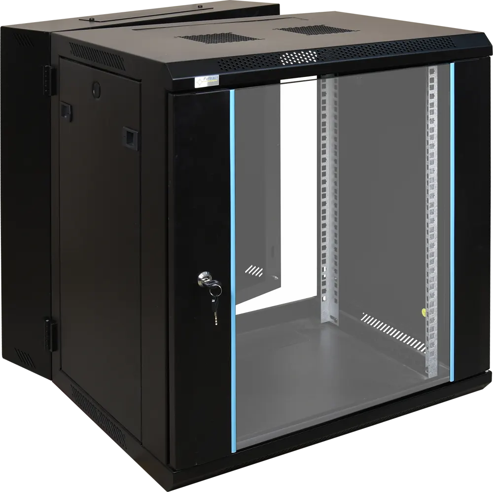 راك سيستم، 12 وحدة، باب زجاجي، (450×600) ملم، OR-6412WM، أسود