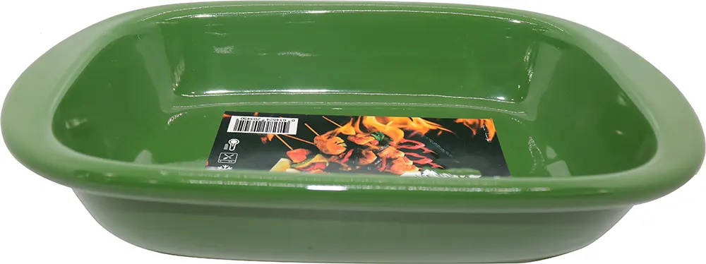 طاجن بورسلين مستطيل وسط - أخضر