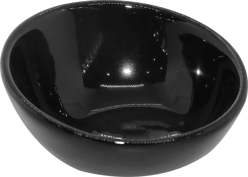 طبق بورسلين للصوصات مدور- أسود