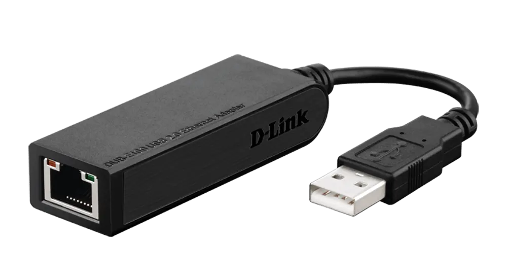 محول USB 2.0 الي RJ45 دي لينك، سرعة 100 ميجابايت، أسود، DUB-E100