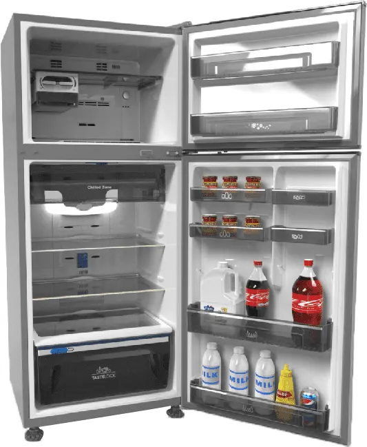 Zanussi Crespo Refrigerator, No Frost, 370 Liters, 2 Doors, TasteLock Technology, TasteGuard Technology, Silver, ZRT37204SA