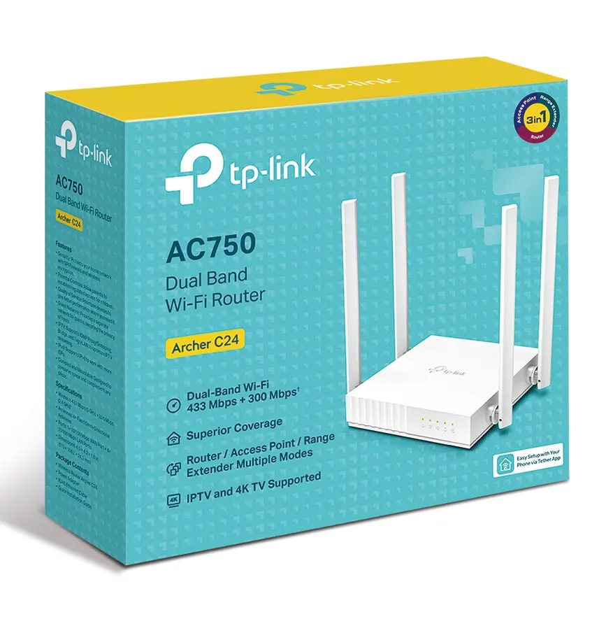 TP-Link Access Point AC750 Dual Band White Archer C24
