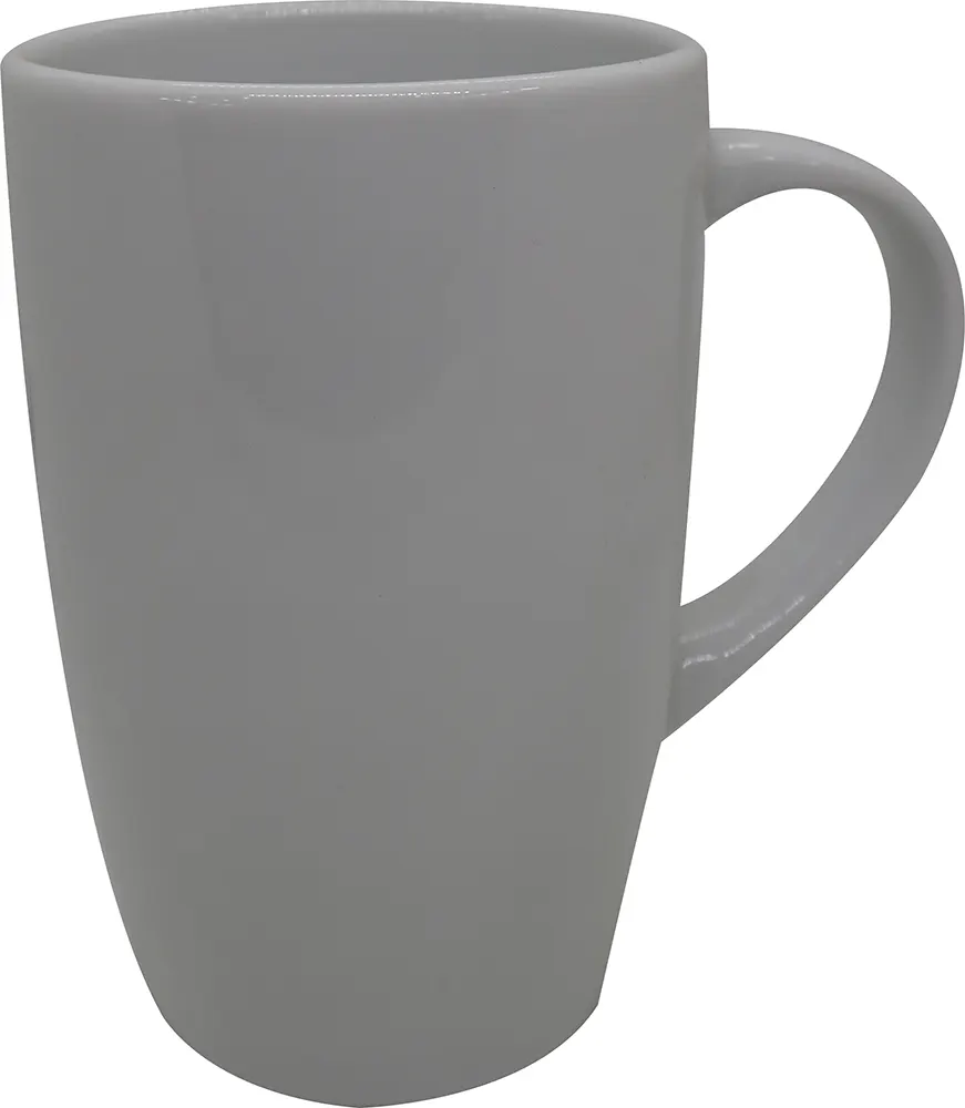 مج بورسيلن حجم كبير 270 مل بتصميم دائري سادة - أبيض