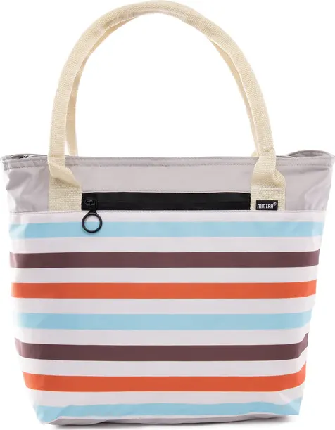 شنطة تبريد مينترا، حجم كبير، حافظة للحرارة، ووتربروف، رمادي مخطط