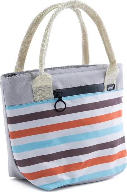 شنطة تبريد مينترا، حجم كبير، حافظة للحرارة، ووتربروف، رمادي مخطط