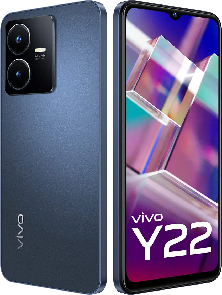 VIVO Y22 Dual SIM, 64GB Memory, 4GB RAM, 4G LTE, Starlit Blue