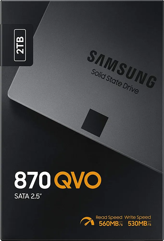 هارد ديسك سامسونج داخلي QVO 870 ، SATA III 2.5 أنش  ،2 تيرابايت،  SSD، لأجهزة الكمبيوتر المحمولة ، أسود ، MZ-77E2T0