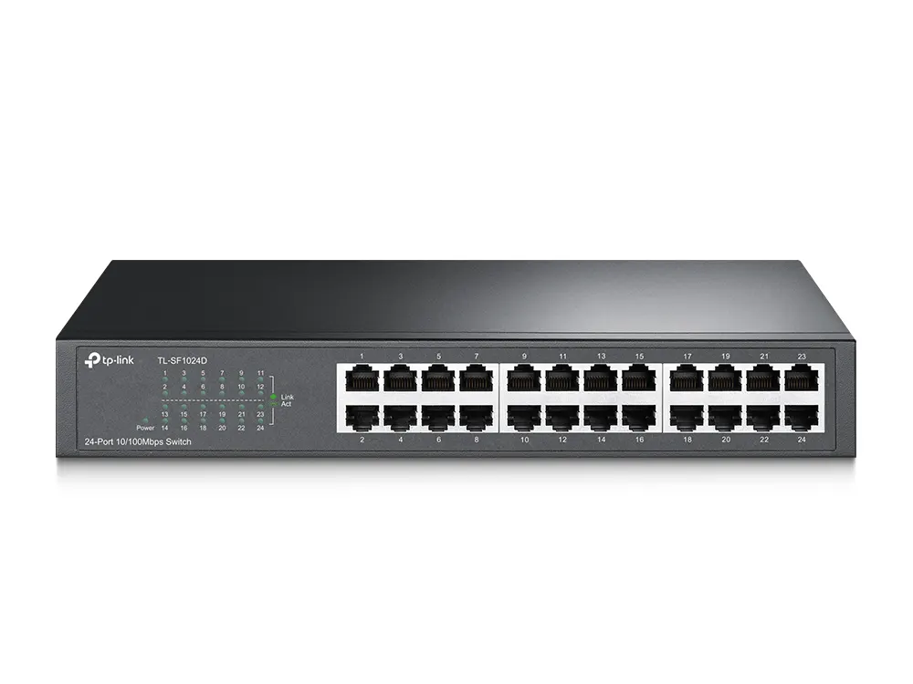 TP-Link Desktop-Rackmount Switch, 24 Ports, 100Mbps, Black, TL-SF1024D