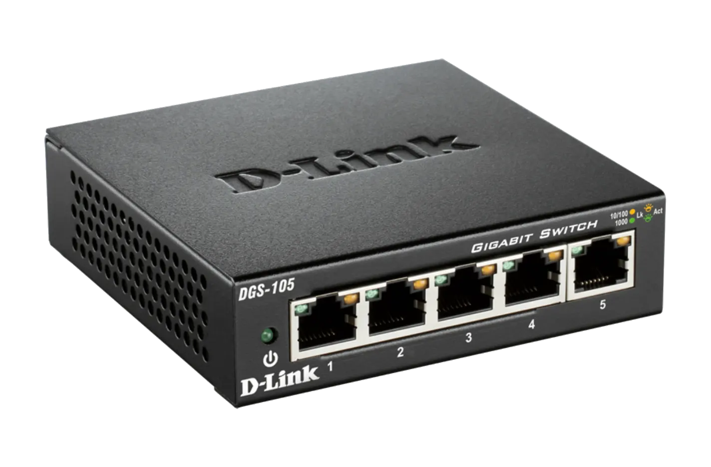 D-Link Unmanaged Switch, 5 Ports, Gigabit, Black, DGS-105