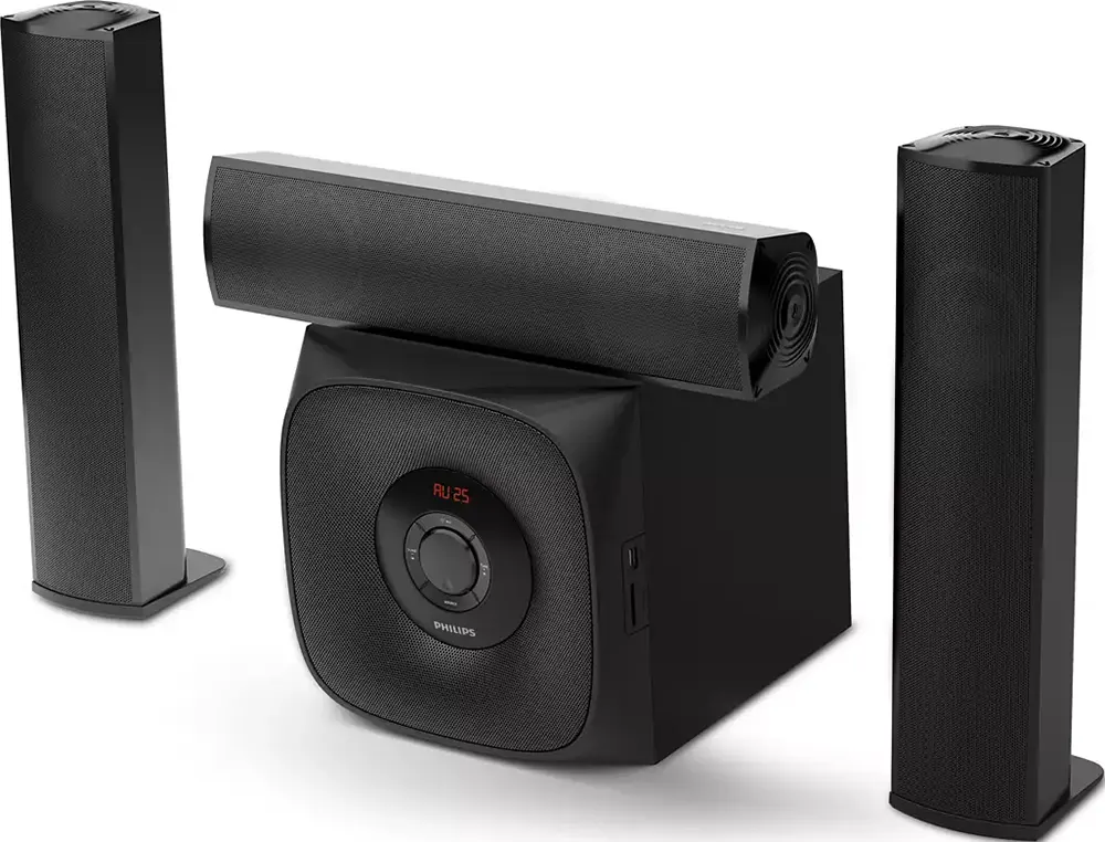 Philips Subwoofer Speakers, Bluetooth, 4 Pieces, Aux-USB Port, Black, MMS3160B