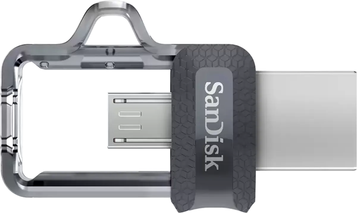 فلاش ميموري سانديسك Ultra Dual، بسعة 256 جيجابايت، USB 3.0، فضي، SDDD3-256G-G46