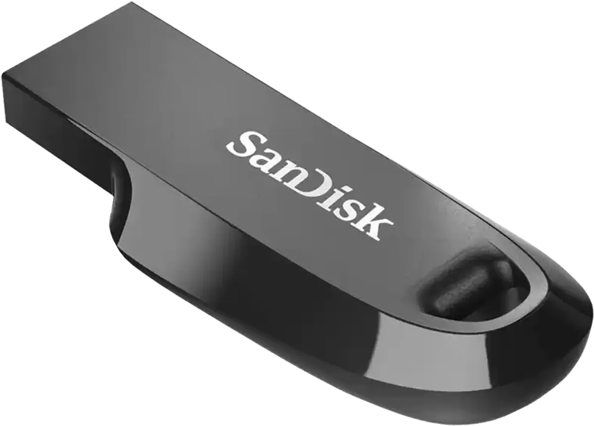 SanDisk Ultra Curve Flash Drive, 256GB, USB 3.2, Black, SDCZ550-256G-G46