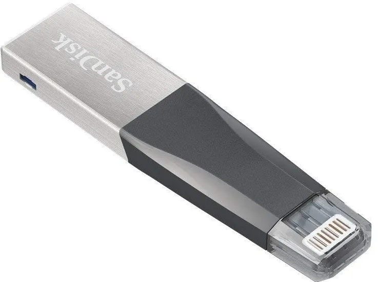 فلاش ميموري سانديسك ™iXpand Mini، بسعة 16 جيجابايت، USB 3.0، فضي، SDIX40N-016G-GN6NN