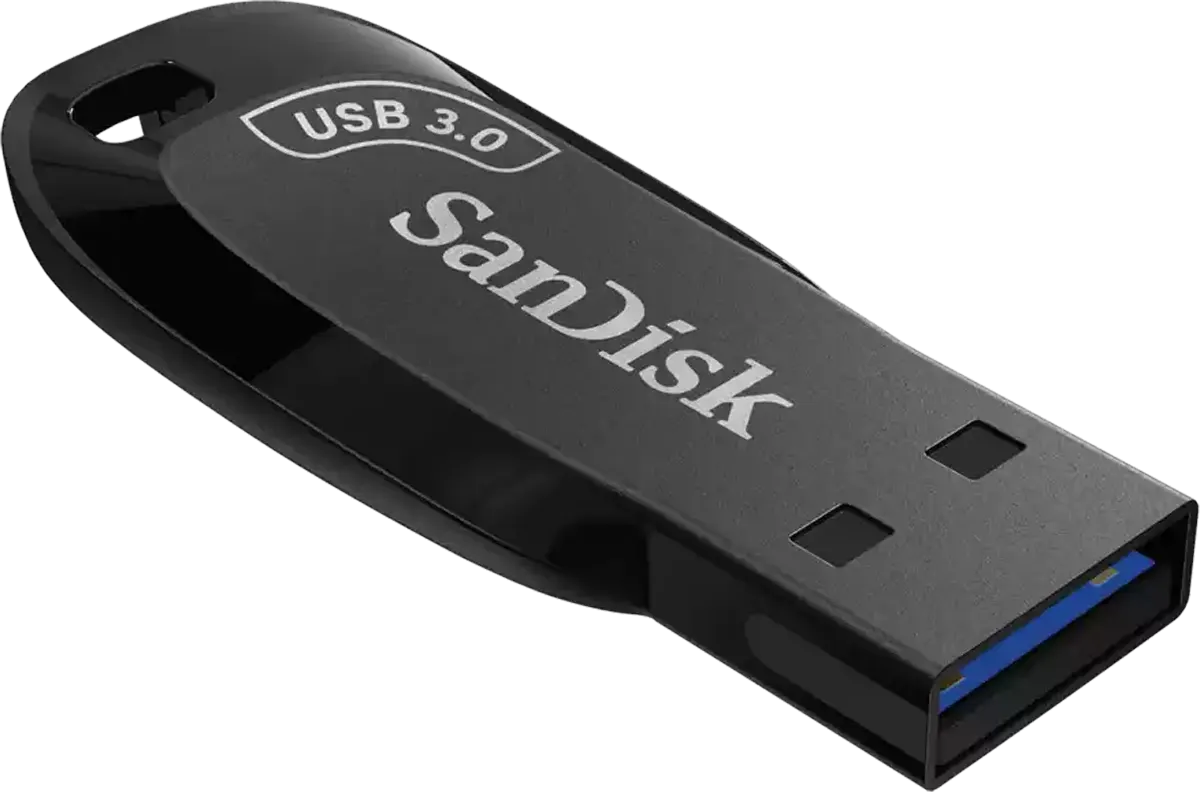 SanDisk™ Ultra Shift Flash Drive, 128GB, USB 3.0, Black, SDCZ410-128G-G46