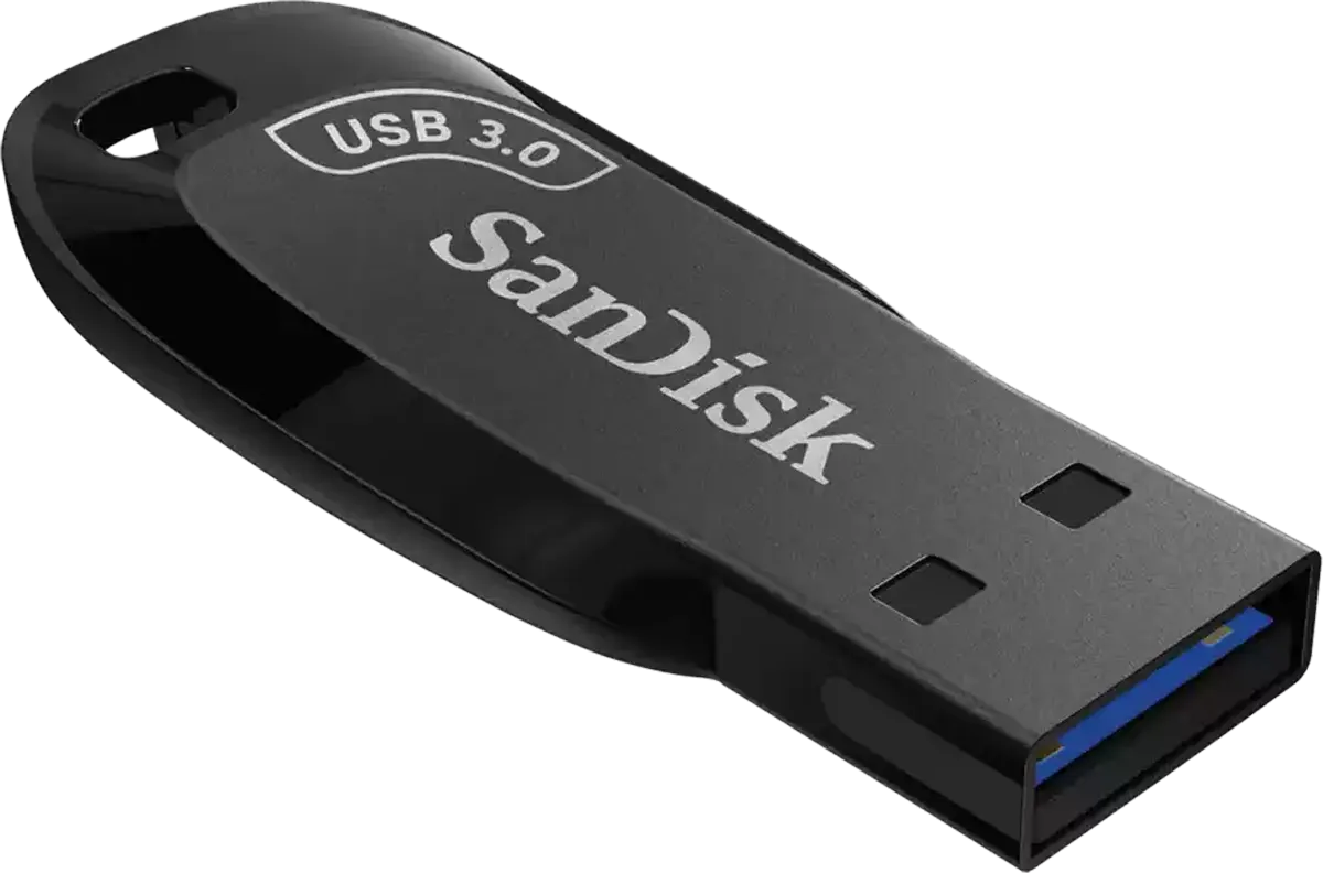 SanDisk™ Ultra Shift Flash Drive, 32GB, USB 3.0, Black, SDCZ410-032G-G46