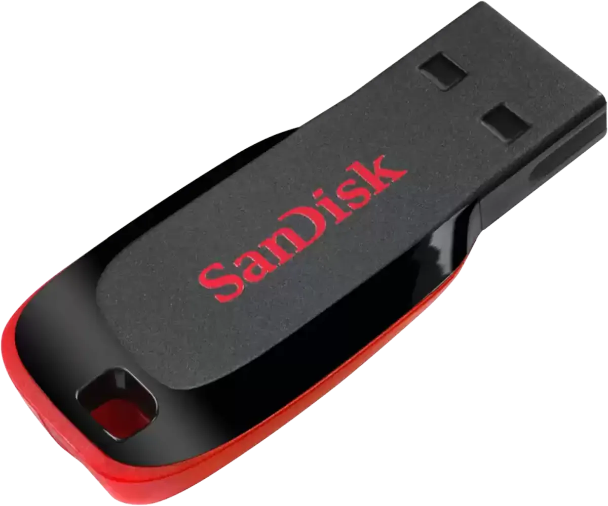 فلاش ميموري سانديسك Cruzer Blade، بسعة 128 جيجابايت، USB 2.0، أسود × أحمر، SDCZ50-128G-B35