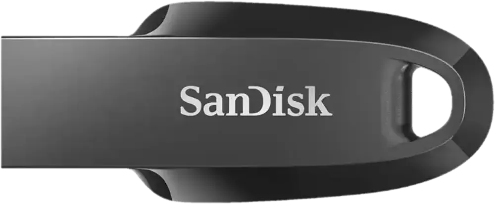 SanDisk Ultra Curve Flash Drive, 64GB, USB 3.2, Black, SDCZ550-064G-G46