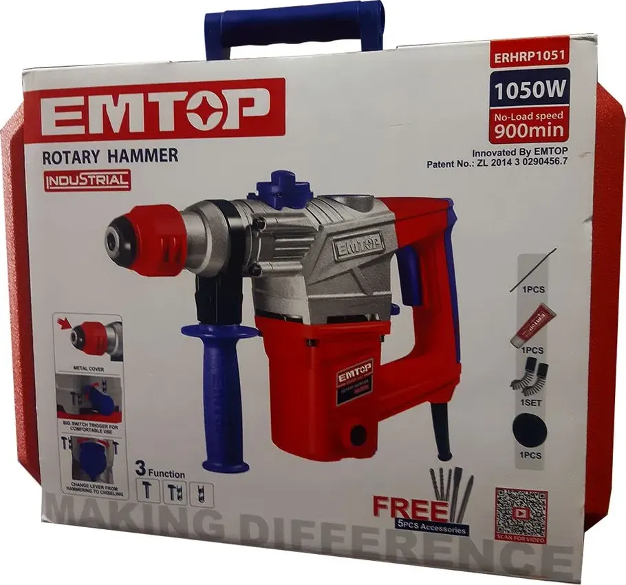 EMTOP Rotary Demolition Drill ,1050W, 28mm, ERHRP1051