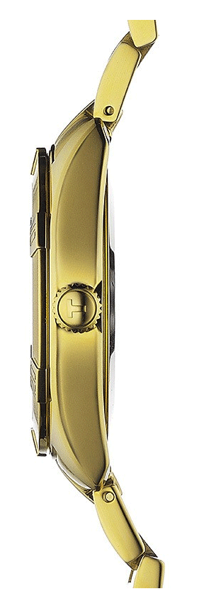 ساعة تيسوت نسائية، عقارب، سوار ستانلس ستيل، ذهبي، T101-910-33-116-01