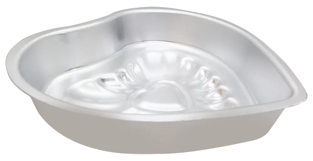 قالب كيك ألمنيوم علي شكل قلب إيفال - فضي