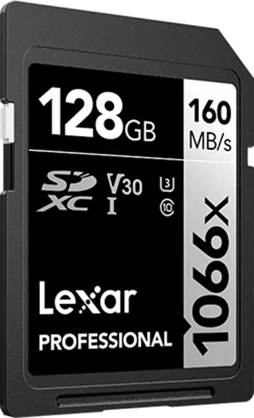 Lexar Professional Memory Card, 128GB, 1066x SDXC™ UHS-I, 160MB Speed, LSD1066128G-BNNNG