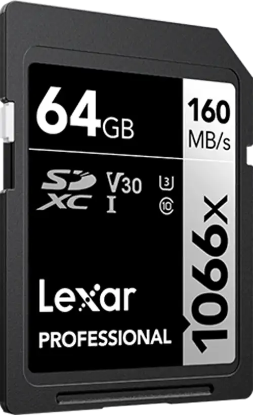 Lexar Professional Memory Card, 64GB, 1066x SDXC™ UHS-I, 160MB Speed, LSD1066064G-BNNNG