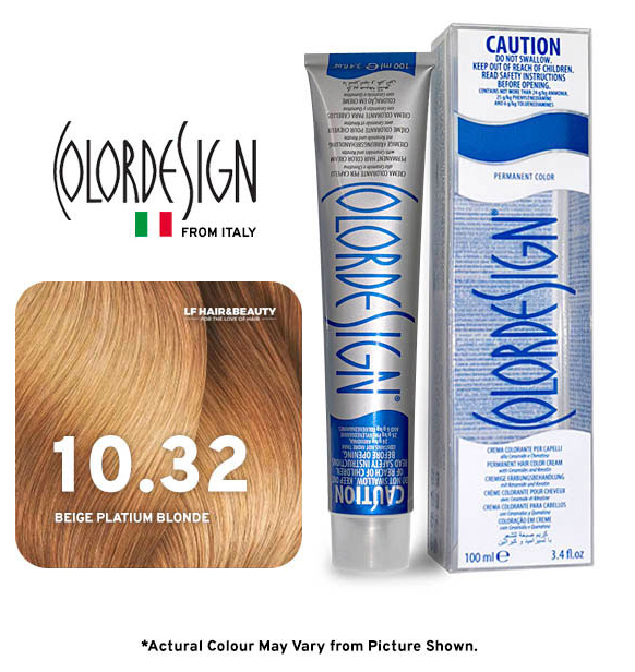 Color Design Permanent Hair Color 10.32 Platinum Beige Blonde 100ml